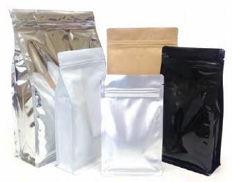Flat Bottom with Zipper Food Pouch 500g Silver Matt 150x80x255mm Carton 500